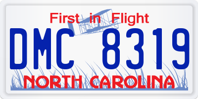 NC license plate DMC8319