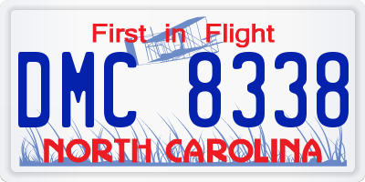 NC license plate DMC8338