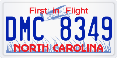NC license plate DMC8349