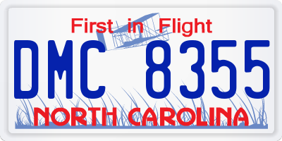 NC license plate DMC8355