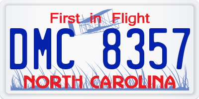 NC license plate DMC8357
