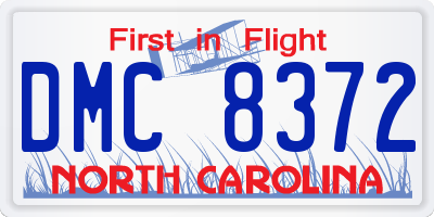 NC license plate DMC8372