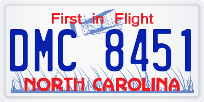 NC license plate DMC8451