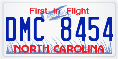 NC license plate DMC8454
