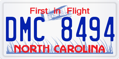 NC license plate DMC8494