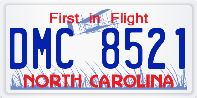 NC license plate DMC8521