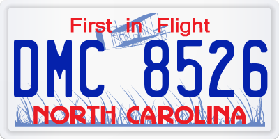 NC license plate DMC8526