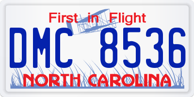 NC license plate DMC8536