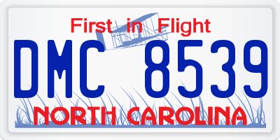 NC license plate DMC8539