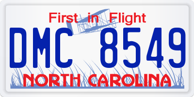 NC license plate DMC8549