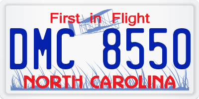 NC license plate DMC8550