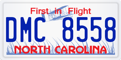 NC license plate DMC8558