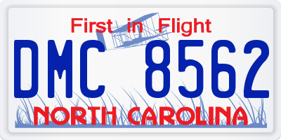 NC license plate DMC8562