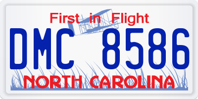 NC license plate DMC8586