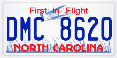 NC license plate DMC8620