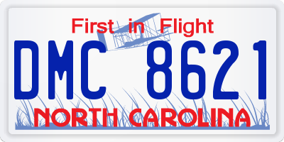 NC license plate DMC8621