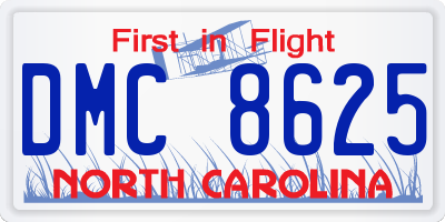 NC license plate DMC8625
