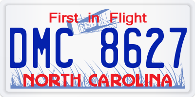 NC license plate DMC8627