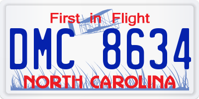 NC license plate DMC8634