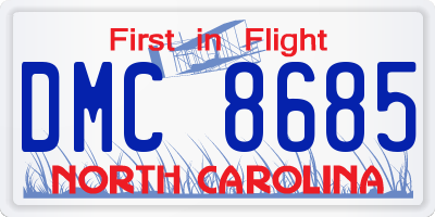 NC license plate DMC8685