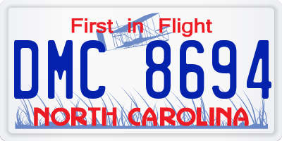 NC license plate DMC8694