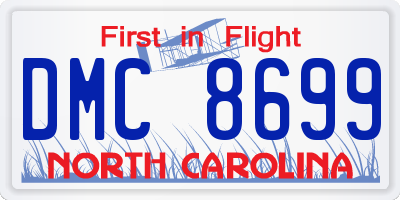 NC license plate DMC8699