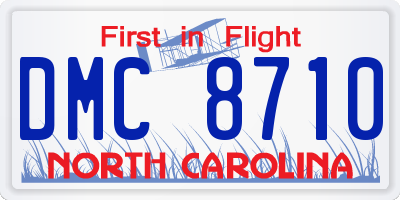 NC license plate DMC8710