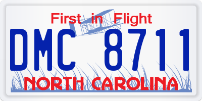 NC license plate DMC8711