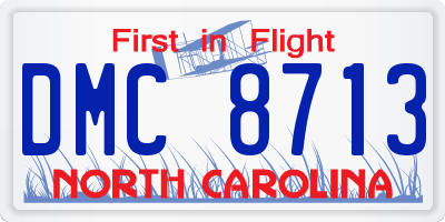NC license plate DMC8713