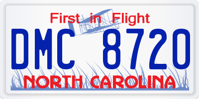 NC license plate DMC8720