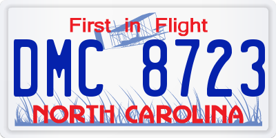 NC license plate DMC8723