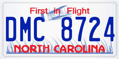 NC license plate DMC8724