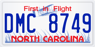 NC license plate DMC8749
