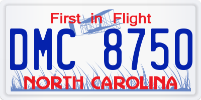 NC license plate DMC8750