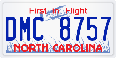 NC license plate DMC8757
