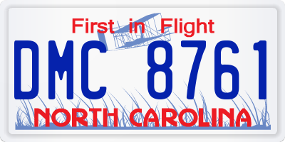NC license plate DMC8761