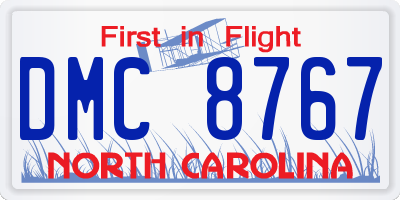 NC license plate DMC8767
