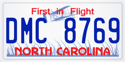 NC license plate DMC8769