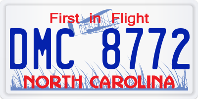 NC license plate DMC8772