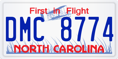NC license plate DMC8774