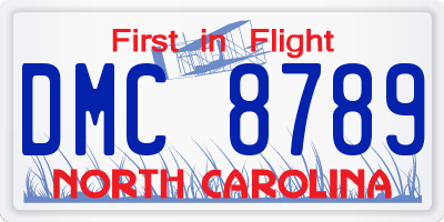 NC license plate DMC8789