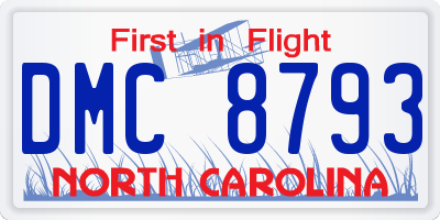 NC license plate DMC8793