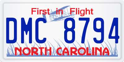NC license plate DMC8794