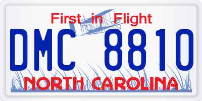NC license plate DMC8810