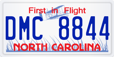 NC license plate DMC8844