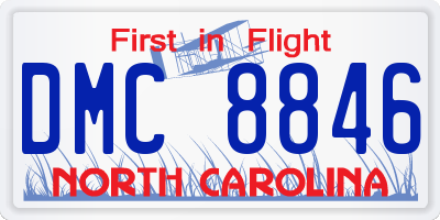NC license plate DMC8846