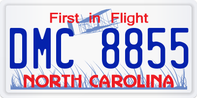 NC license plate DMC8855
