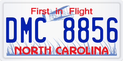 NC license plate DMC8856