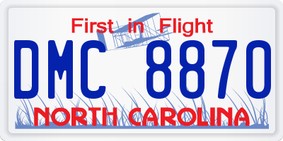NC license plate DMC8870