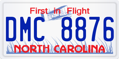 NC license plate DMC8876